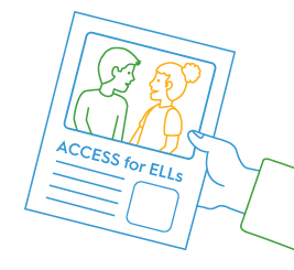 line drawing of hand holding access handout